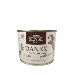 FALCO SENSE DOG daněk a hovězí kousky svaloviny 200g