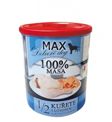 MAX deluxe 1/2 KUŘETE s lososem 800g - BALENÍ 8ks