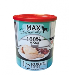 MAX deluxe 1/2 KUŘETE s játry 800g - BALENÍ 8ks