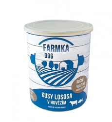 FARMKA DOG kusy lososa v hovězím 800g